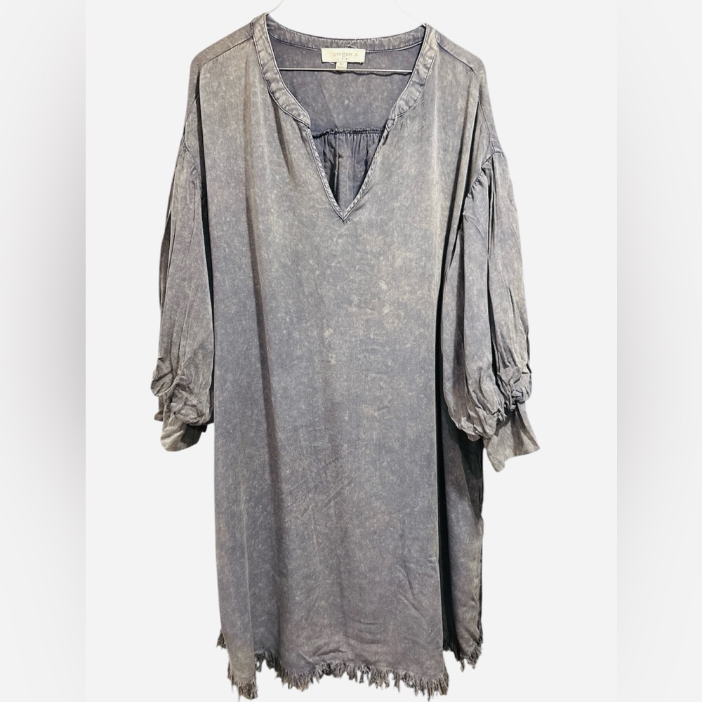 UMGEE Stone Wash Balloon Sleeve Midi Dress Women’s Size XL